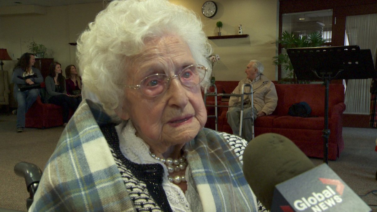 Sarah "Cissie" Rodden, seen here, celebrated her 108th birthday on January 16th, 2015. 