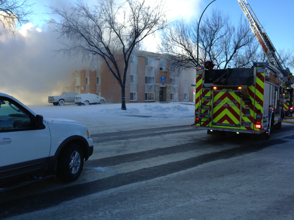 Regina firefighters were called into action to battle two separate apartment fires Friday afternoon.