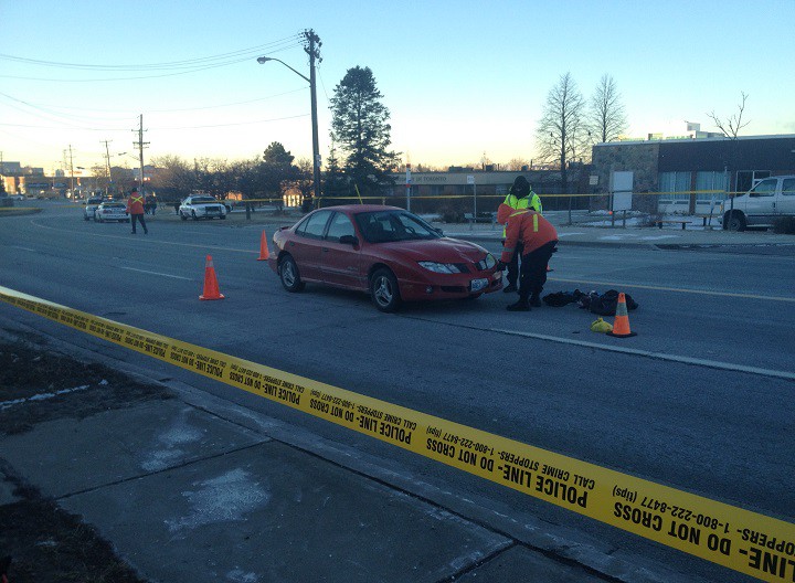 A female pedestrian was struck and killed by a car in Scarborough on Jan. 28, 2015.