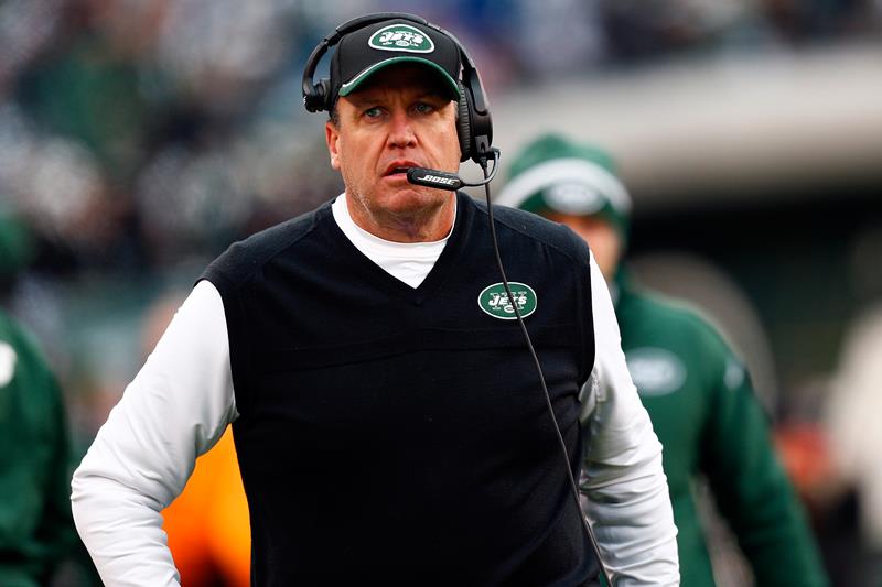 Former head coach Rex Ryan of the New York Jets looks on prior to a game against the New England Patriots at MetLife Stadium on December 21, 2014 in East Rutherford, New Jersey. 