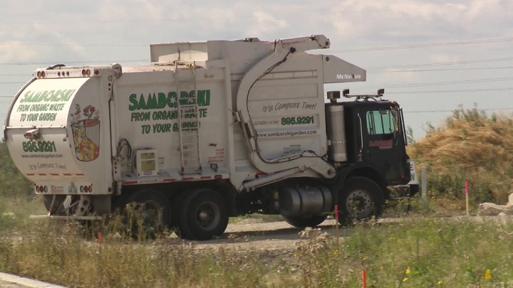 A Samborski compost truck in Winnipeg