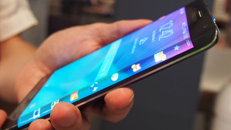 Samsung's upcoming Galaxy S6 phone may feature a curved screen like the Galaxy Note Edge, seen here.