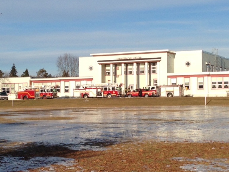 Firefighters were called to the school around 3 p.m. on New Year's Day and were met with water coming down from the ceiling.