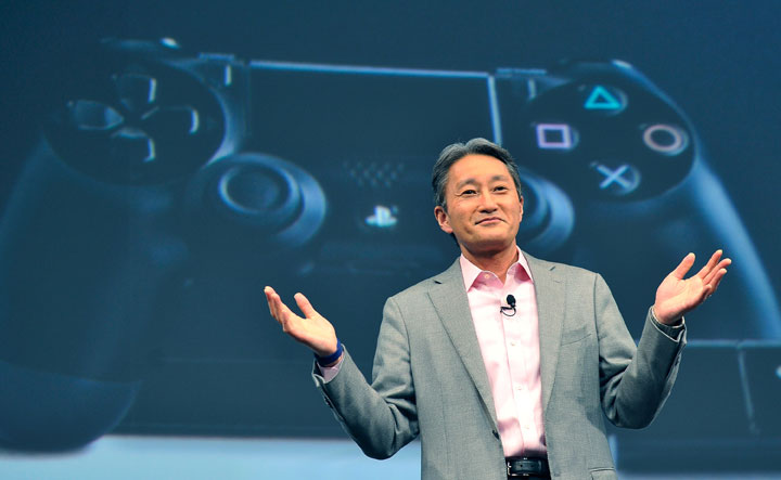 Sony Corp. President and CEO Kazuo Hirai speaks at a press event at the Las Vegas Convention Center for the 2015 International CES.