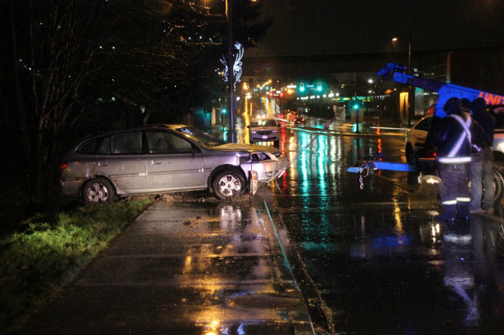 Car crashes in Surrey after driver fails to stop for police - BC ...