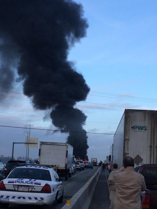 Fatal Truck Fire Closes Highway