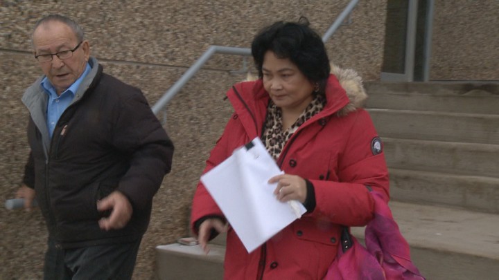 A worker accused of assaulting a resident at a senior citizen's home in Regina made her first appearance in court today.
