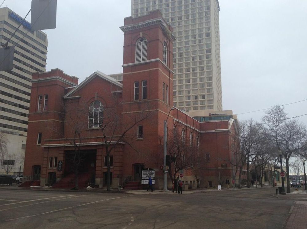 Scaffolding up as restoration begins on Edmonton’s McDougall Church