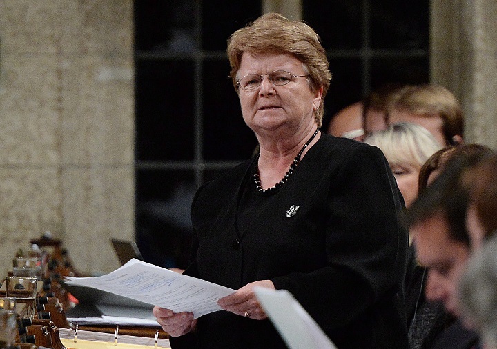 Minister of Fisheries and Oceans Gail Shea answers a question during Question Period in the House of Commons on Parliament Hill in Ottawa on Monday, October 20, 2014. 