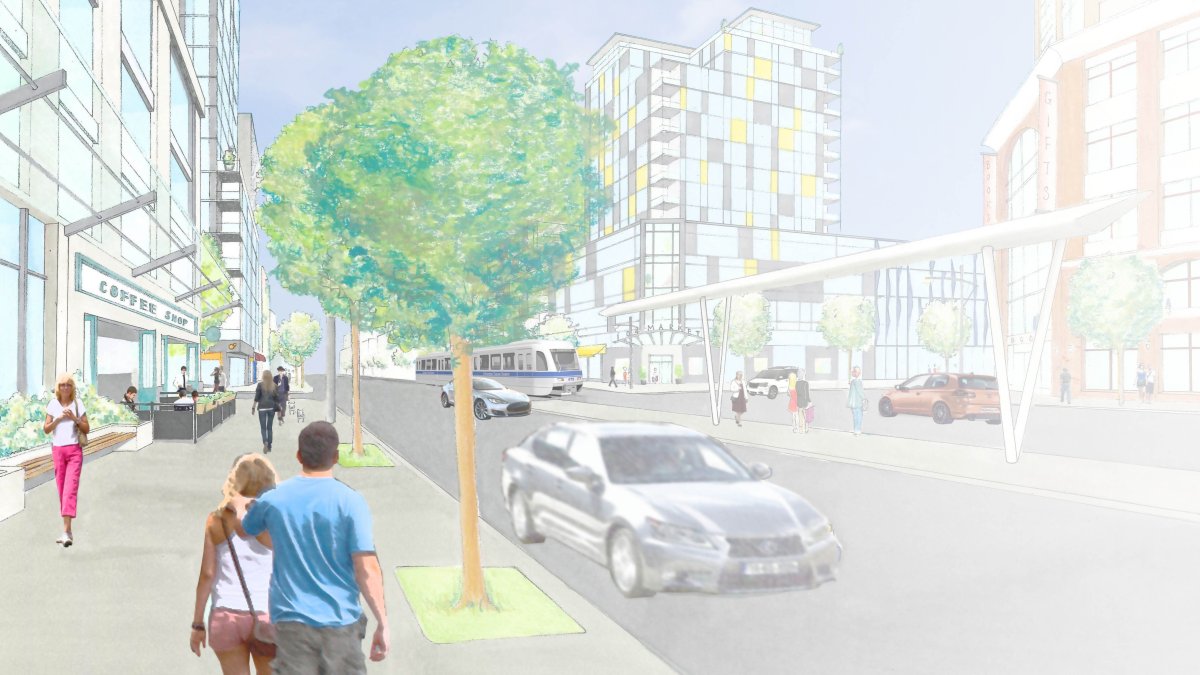 City of Edmonton drawing of planned 104 Avenue Corridor. 