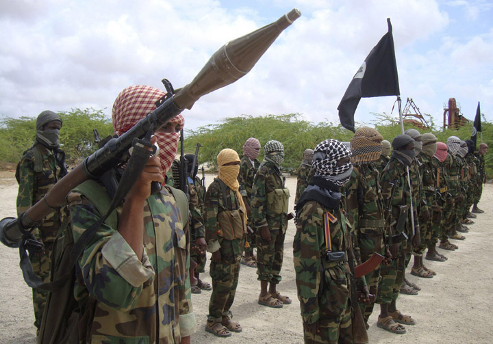 Al-Shabaab fighters in northern Mogadishu, Somalia in Oct. 2010.