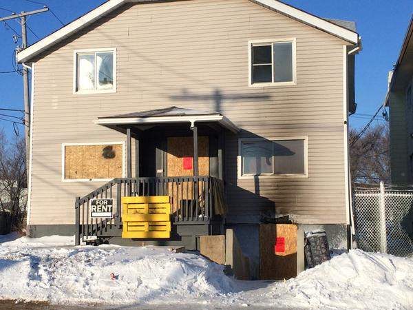 Fire crews were called to a building at 1454 Angus just after 5:00 a.m. where flames were shooting out the basement windows. 