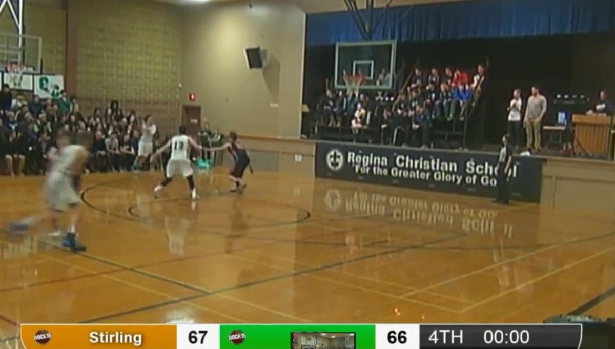 A Regina high school basketball player made an unforgettable 3-point winning shot on Friday.