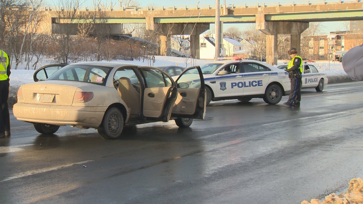 Police search for 4 suspects who abandoned this vehicle after a home invasion in Halifax.