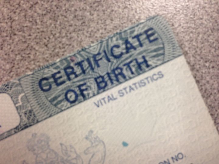 A birth certificate.
