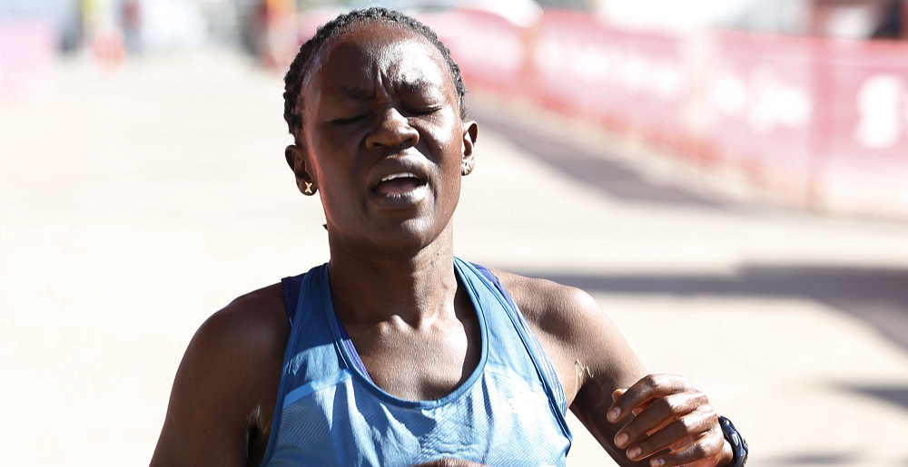 Emily Chepkorir, seen here winning the 2014 Calgary Marathon, has been disqualified for doping.
