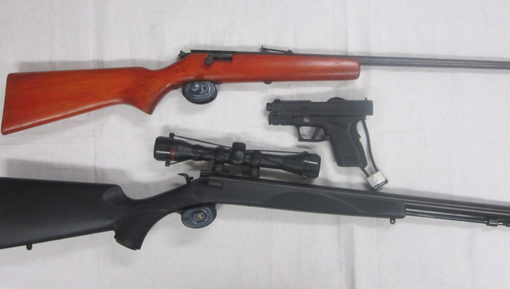 CBSA officers seized handgun, two rifles they allege a U.S. man was trying to smuggle into Saskatchewan.