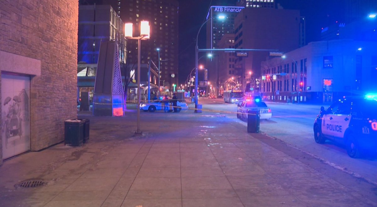 A man was sent to hospital after being found suffering from serious injuries at the victim was found at the southwestern edge of Sir Winston Churchill Square in downtown Edmonton. Wednesday, February 25, 2015.