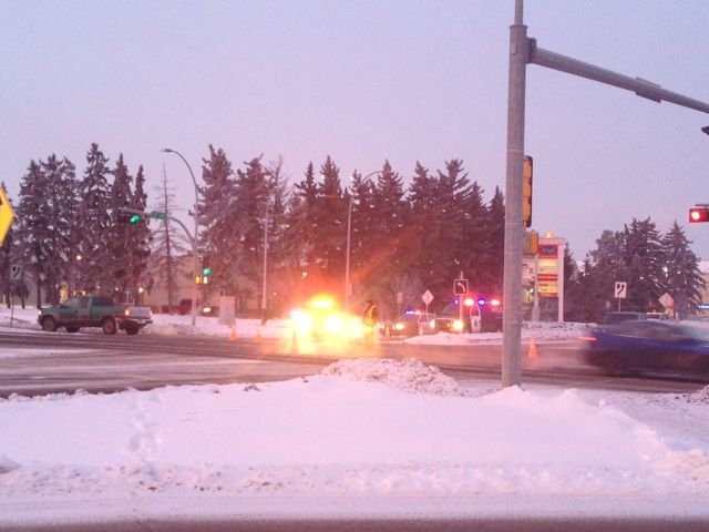 Edmonton police are investigating a crash on Victoria Trail and 137 Avenue, Tuesday, Feb. 17, 2015. 