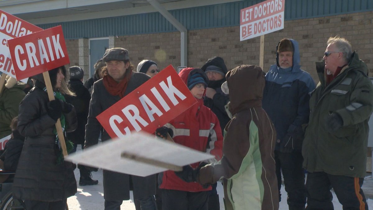 Ralliers gathered at Craik & District Health Centre Friday afternoon.
