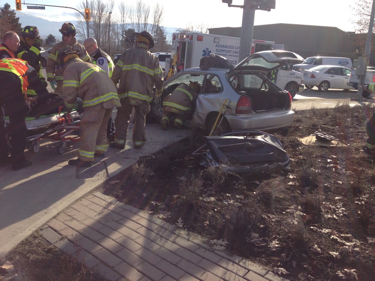 UPDATED: At least one injured in Kelowna crash - image