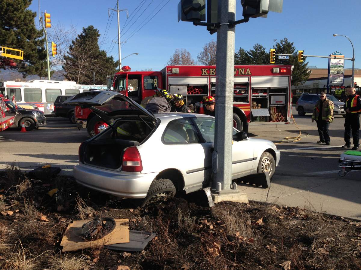 UPDATED: At least one injured in Kelowna crash - image