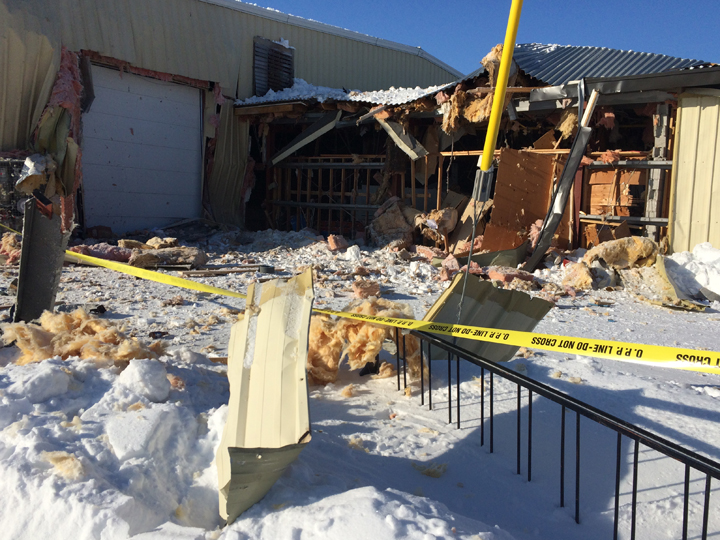 The aftermath of the explosion at the Echo Bay sports complex