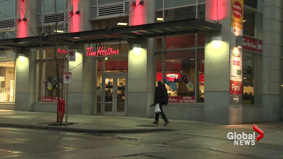 Witnesses claim an employee at a downtown Vancouver Tim Hortons mistreated a homeless man.