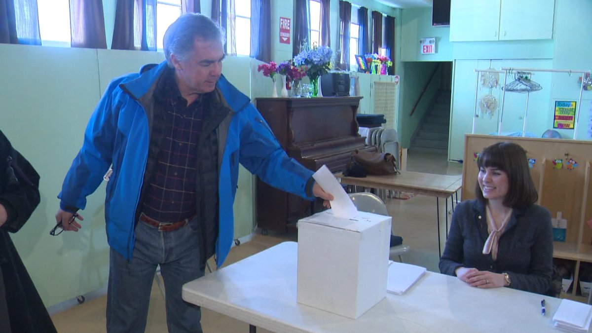 Premier Jim Prentice cast his ballot at the PC nomination for Calgary-Mountain View. 