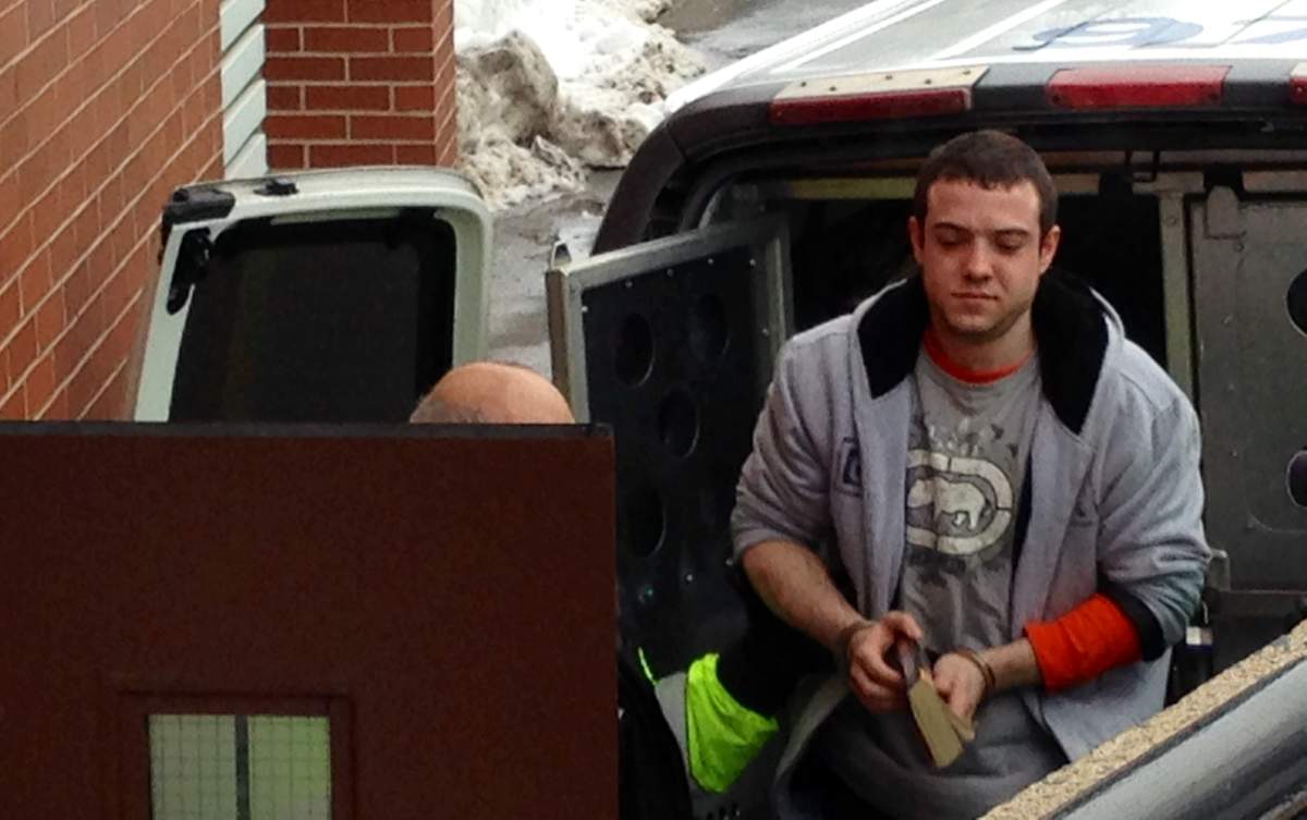 Kyle Fredericks arrives at Kentville court on Monday, February 23, 2015.