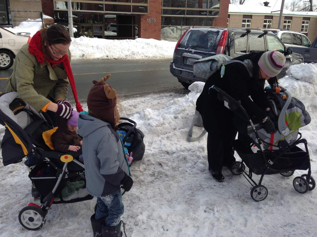 Krista Smith and her friend say some streets are impossible to push strollers down