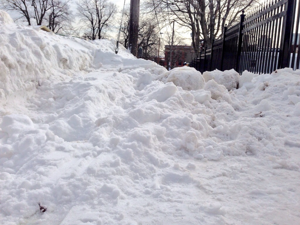 Here is what a portion of a Brunswick Street sidewalk looks like, four days after the last snowfall