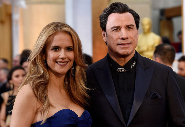Kelly Preston and John Travolta attend the 87th Annual Academy Awards at Hollywood & Highland Center on February 22, 2015 in Hollywood, California.
