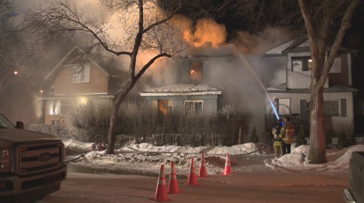 Fire crews were called to a blaze in the area of 113 Avenue and 94 Street around 8 p.m. Saturday, Feb. 21, 2015.