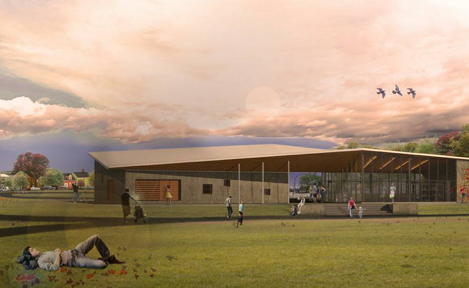 Design rendering of the new Emera Oval permanent pavilion, set to open Dec. 2015.
