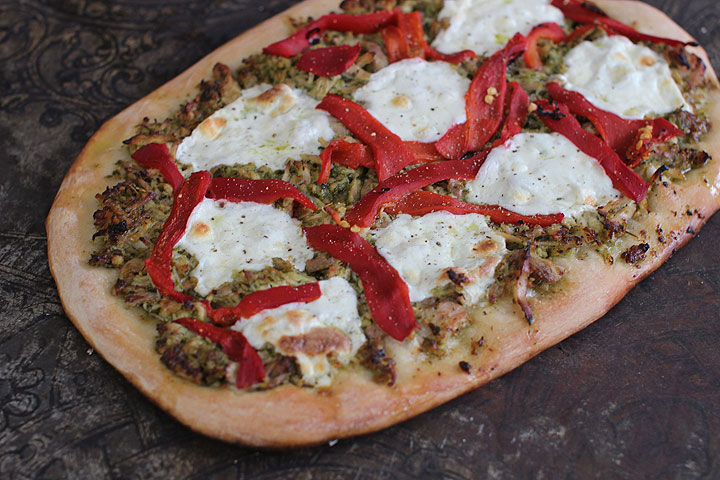This Jan. 19, 2015 photo shows slow cooker pulled chicken pesto pizza in Concord, N.H.