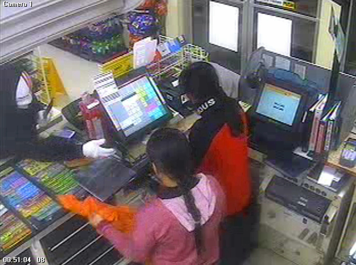 The Regina Police are searching for two suspects after a convenience store was robbed at gunpoint in Regina last week.