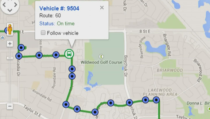 Where’s the bus? New real-time tracking tool allows Saskatoon Transit riders to see where their bus is.