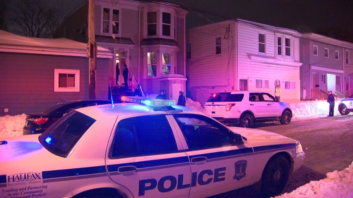 Halifax police arrive on scene at an apartment building on North Street on Feb. 4, 2015.