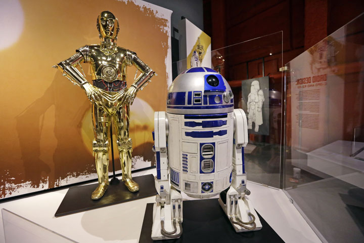 C3P0 and R2D2 on display at a 'Star Wars' exhibition in Seattle.