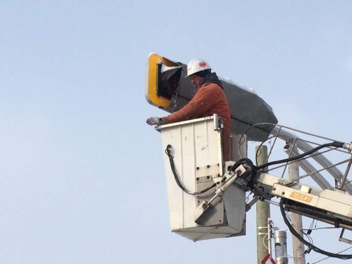 The new traffic lights.
