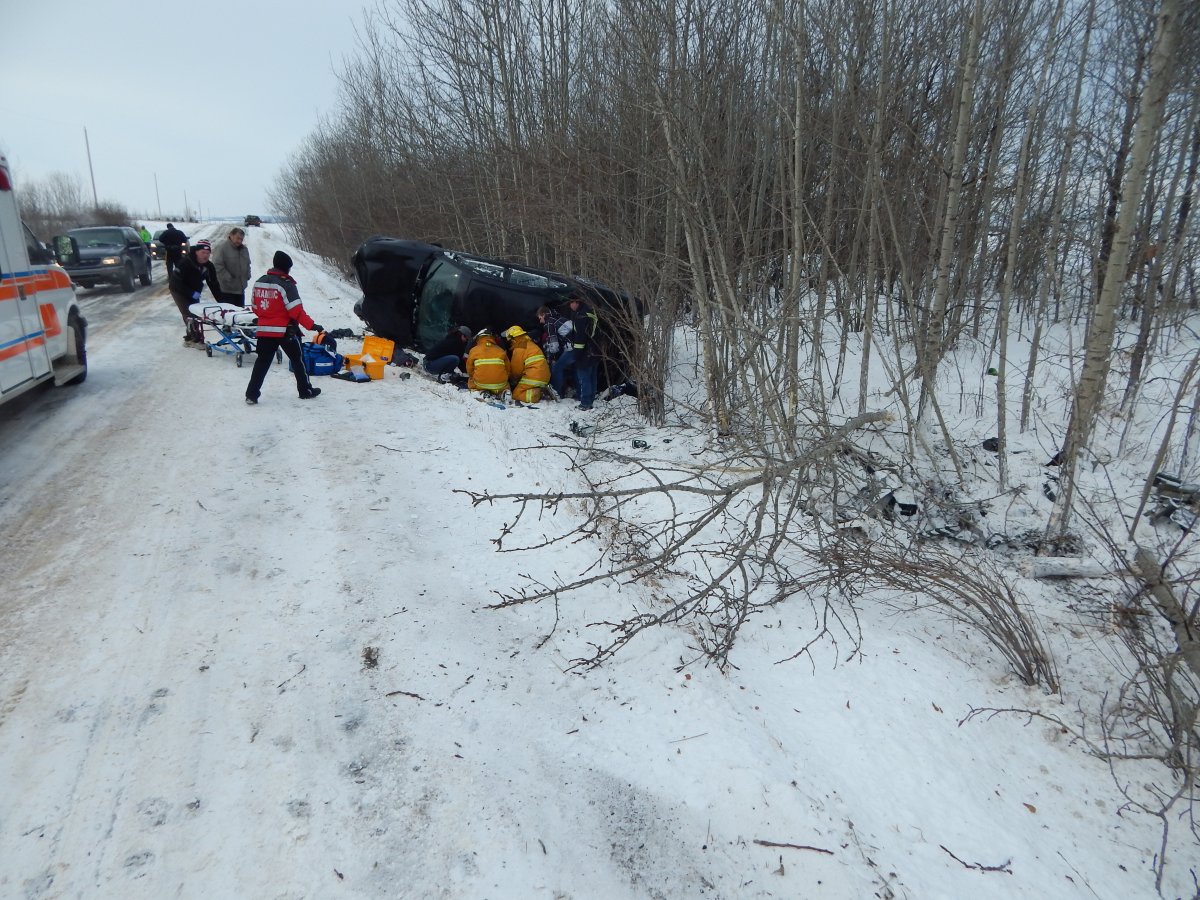 Five people from Onion Lake, Sask. were injured in a single vehicle rollover in the R.M. of Frenchman Butte. 