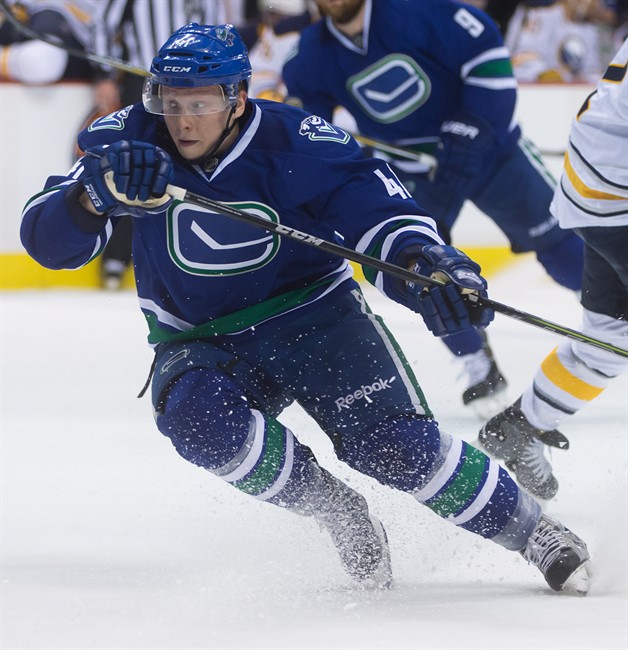 Vancouver Canucks' Ronalds Kenins, of Latvia, skates.