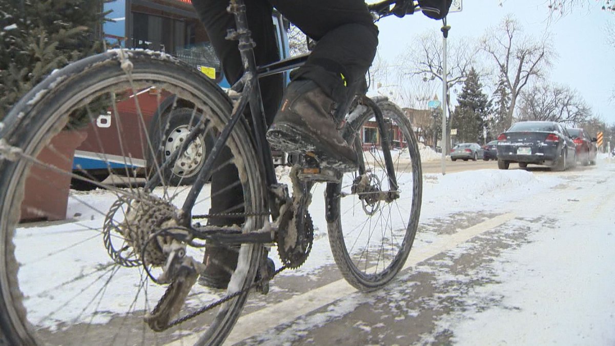 Bike corrals a permanent fixture this winter in Edmonton’s Old Strathcona area - image