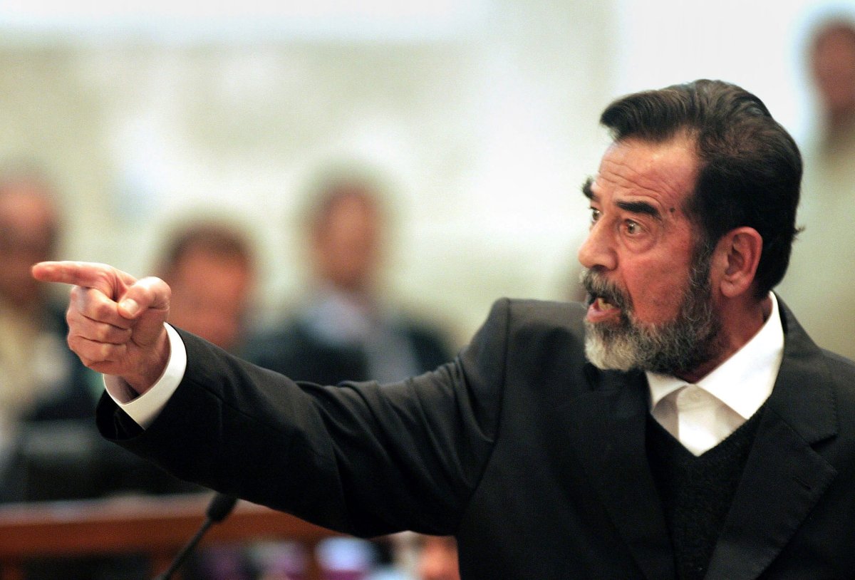 Saddam Hussein in 2006. A man has been accused of selling firearms that once belong to his family.
