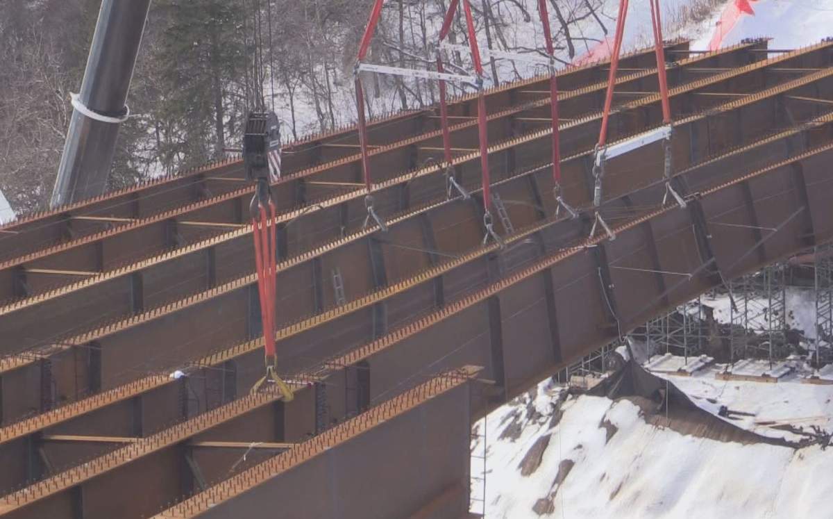 The girders over Groat Road. March 24, 2015.