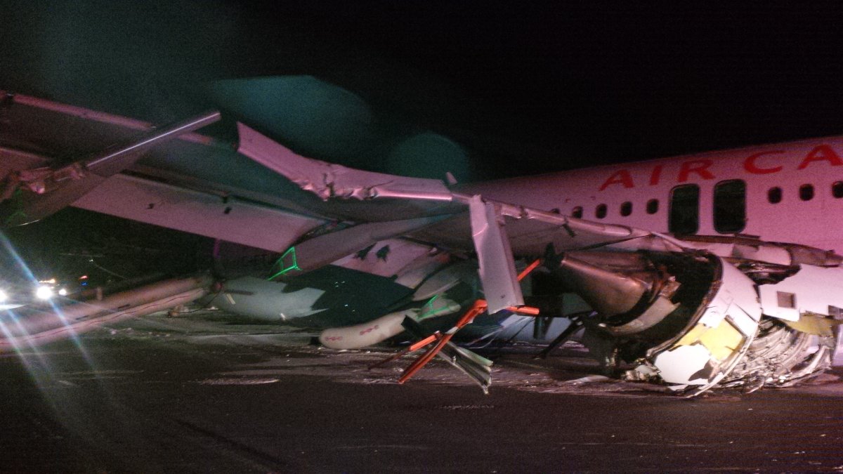An Air Canada flight that ran off the runway at Halifax Stanfield International Airport early on Sunday.