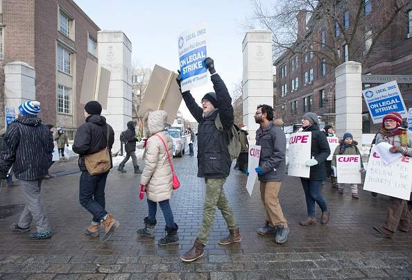 Picketers from CUPE 3092, representing teaching assistants, began their strike in front of gate to campus on King's College Rd. and College Street on March 2, 2015.