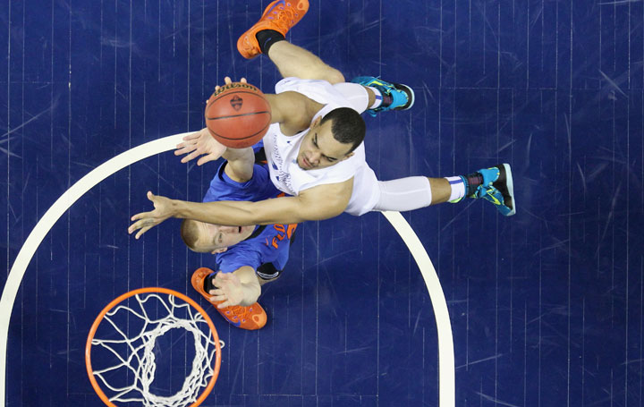 Trey Lyles #41 of the Kentucky Wildcats shoots the ball against the Florida Gators during the quaterfinals of the SEC Basketball Tournament at Bridgestone Arena on March 13, 2015 in Nashville, Tennessee.