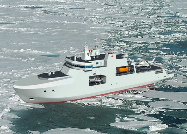 Artist's rendering of the new Arctic Offshore Patrol Ships, being built in Halifax.